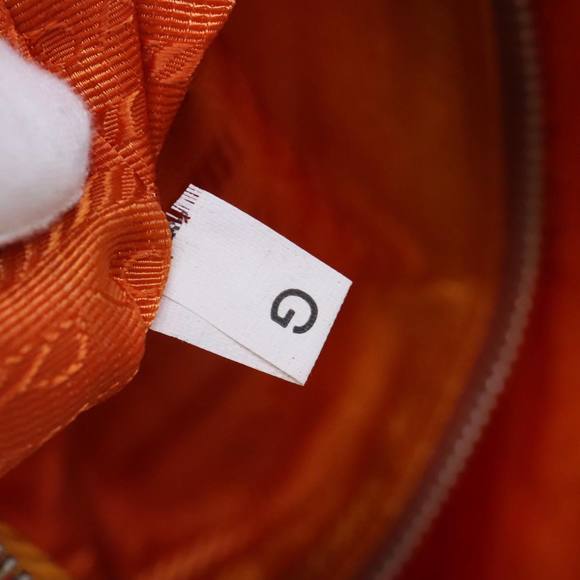 PRADA Shoulder Bag Nylon Orange Silver Auth 89359 - Picture 12 of 16